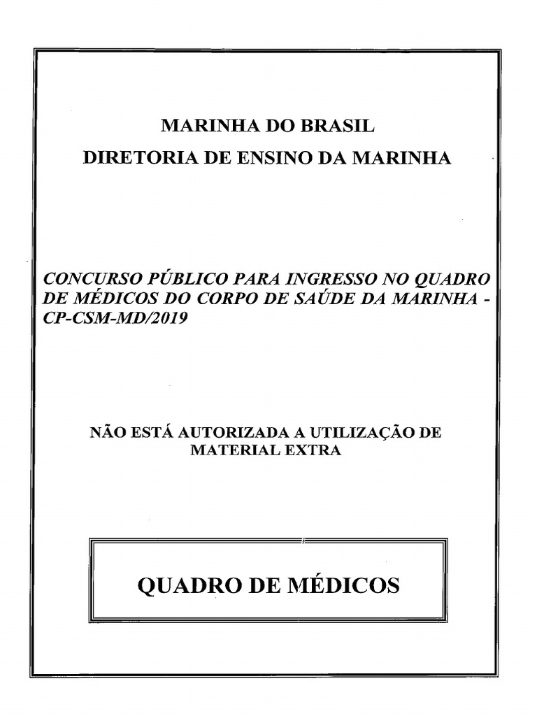 CSM MD 2019 - Médico Tenente Marinha | PDF
