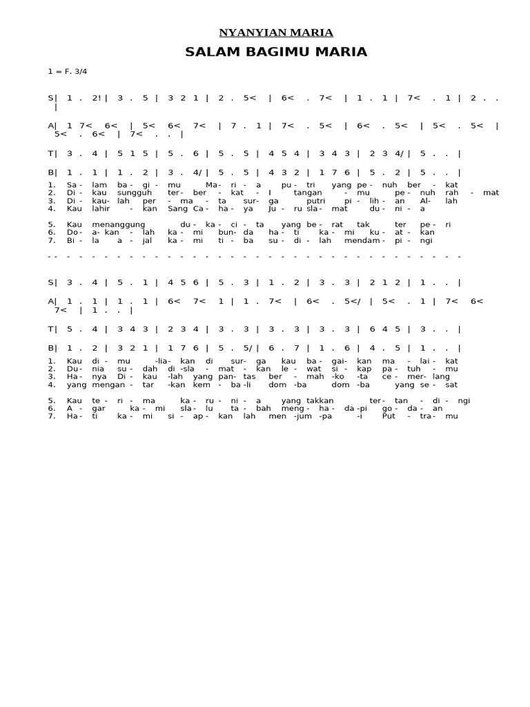 1 Salam Bagimu Maria | PDF