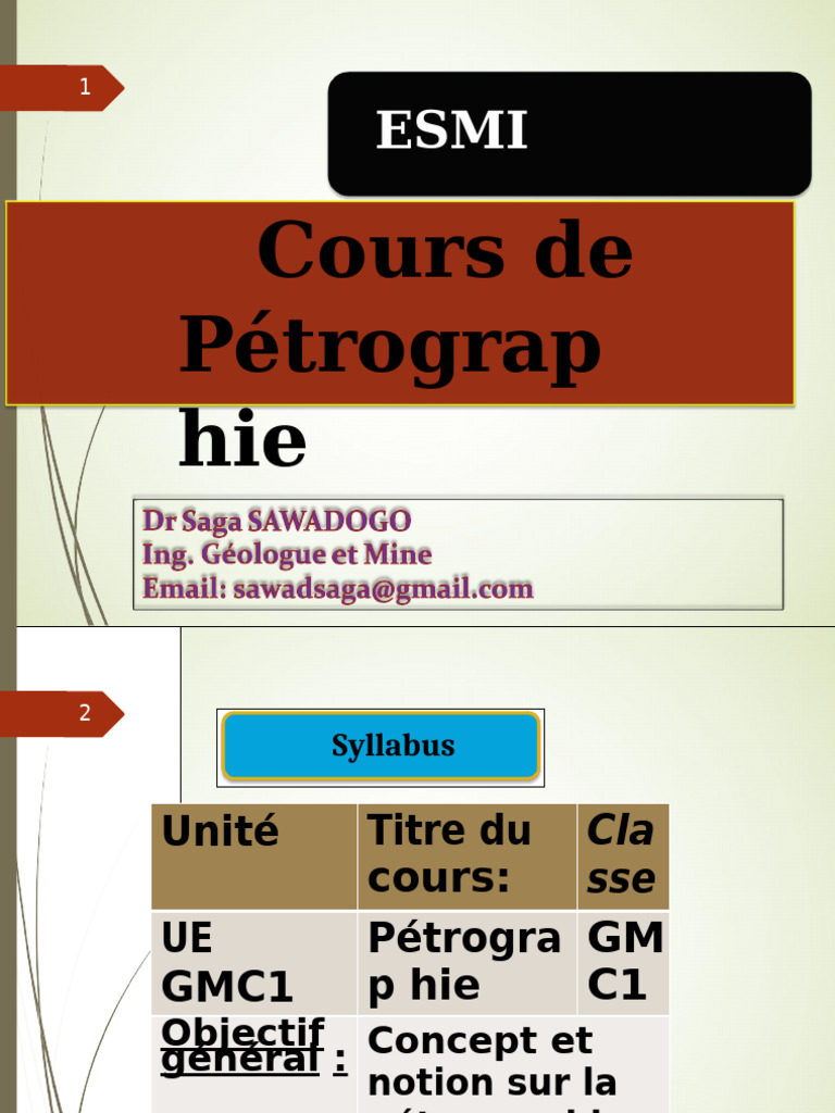 Cours de Pétrographie ESMI | PDF | Granit | Magma