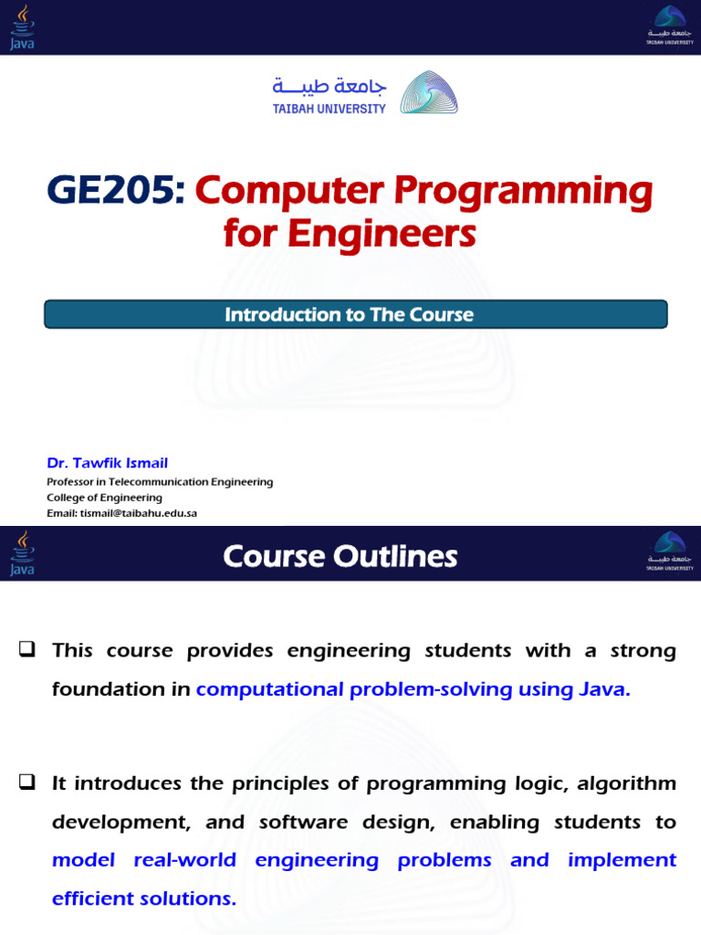 Java Programming for Engineers Course | PDF | Computer Programming ...