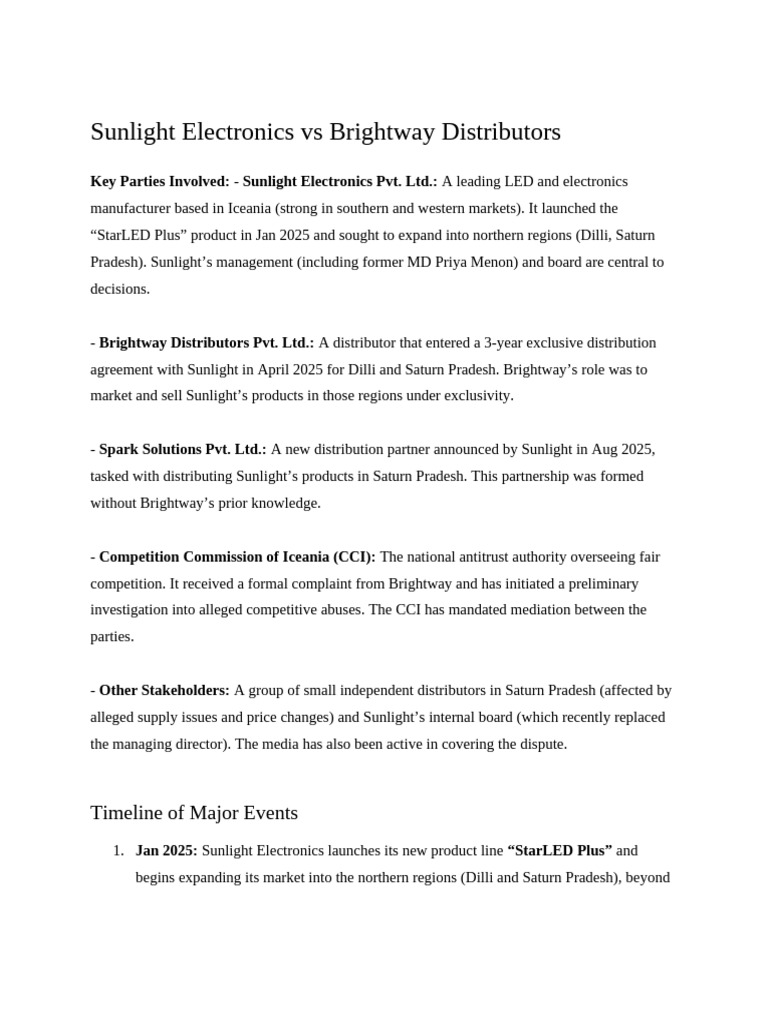 Case Summary - Sunlight Electronics Vs Brightway Distributors | PDF ...