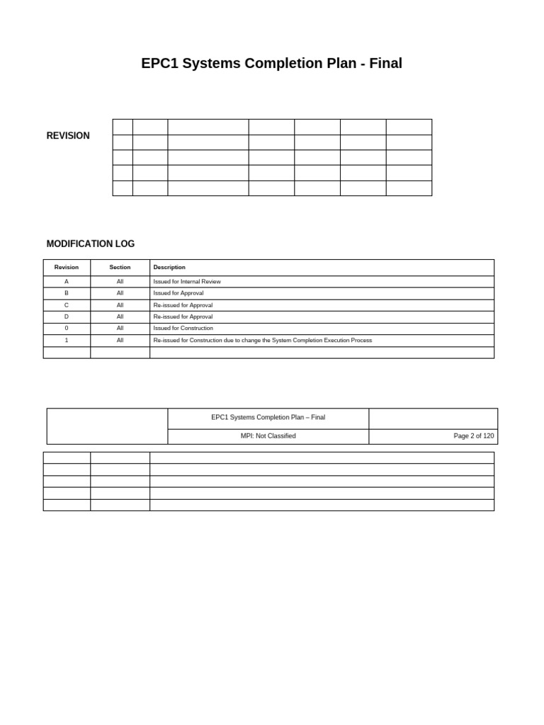 EPC1 Systems Completion Plan Overview | PDF | Regulatory Compliance ...