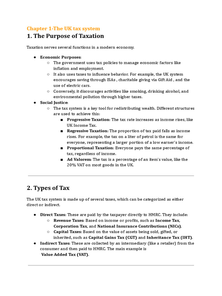 Overview of the UK Tax System | PDF | Tax Deduction | Taxes