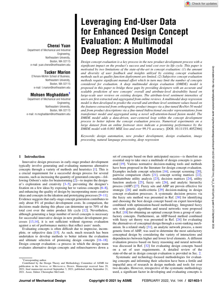 Deep Regression Model for Design Evaluation | PDF | Applied Mathematics ...