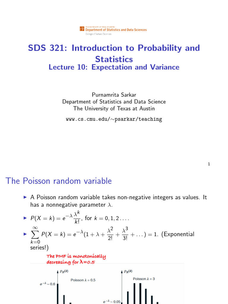 Poisson Distribution and Variance Explained | PDF | Probability ...