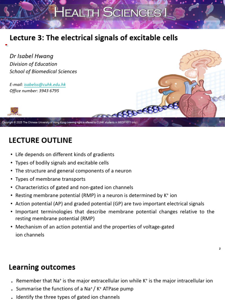 Electrical Signals in Excitable Cells | PDF | Membrane Potential ...