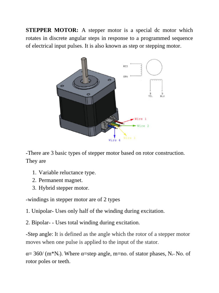 Stepper Motor | PDF | Electric Motor | Electric Power