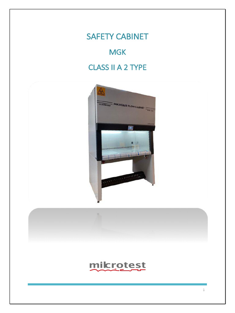 Mikrotest Class II A2 Safety Cabinet Manual | PDF | Menu (Computing) | Door