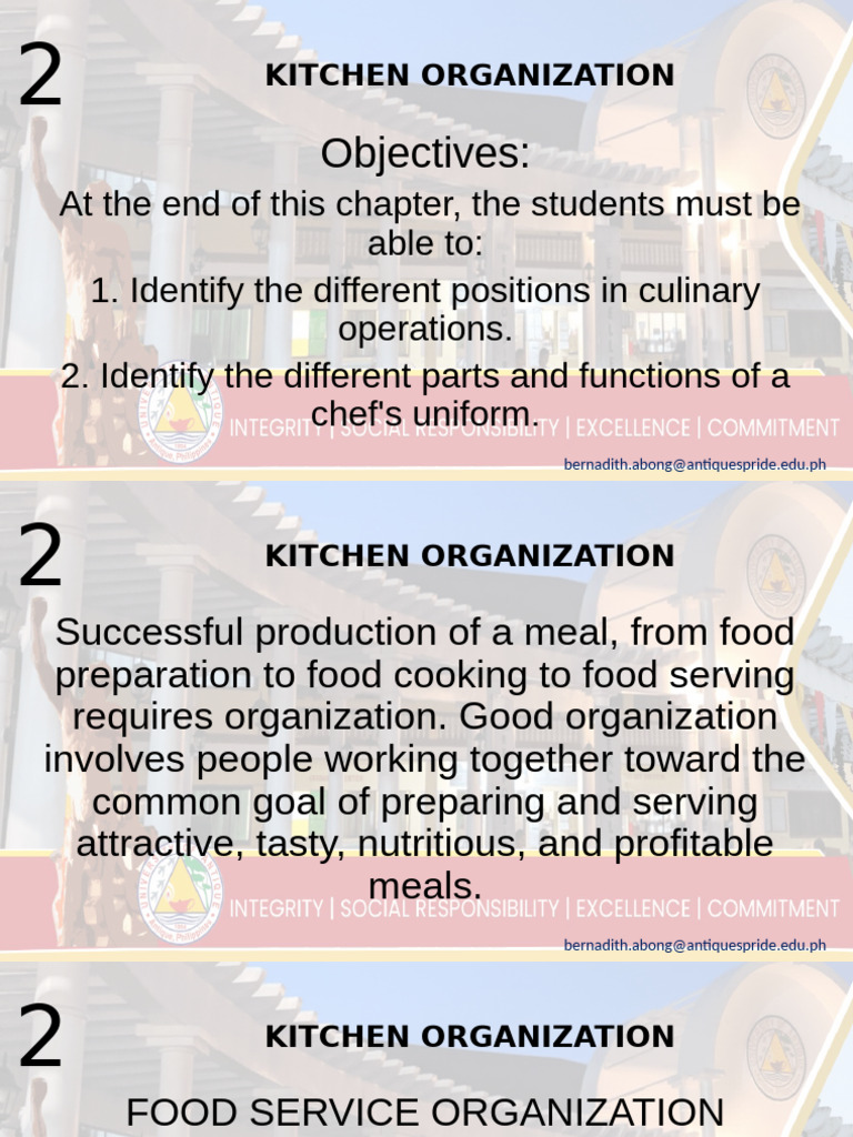Kitchen Organization and Chef Roles | PDF | Chef | Food And Drink ...