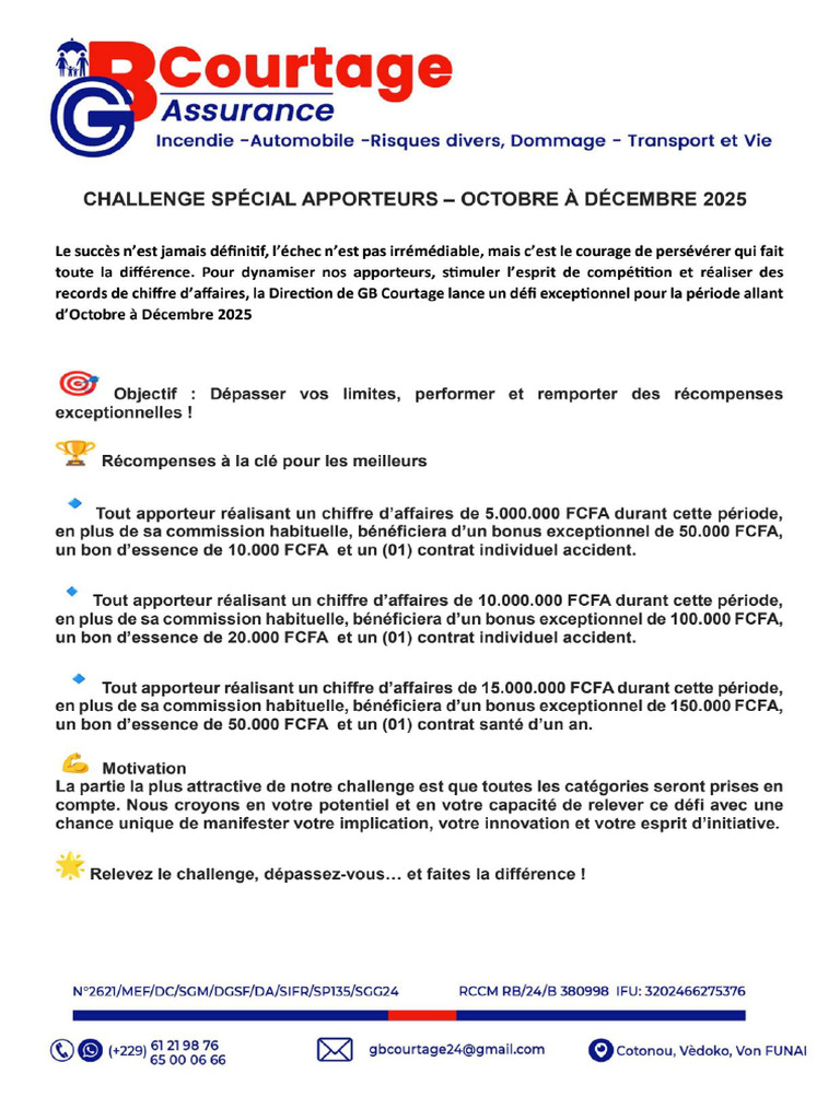 Challenge Apporteur GB Courtage | PDF