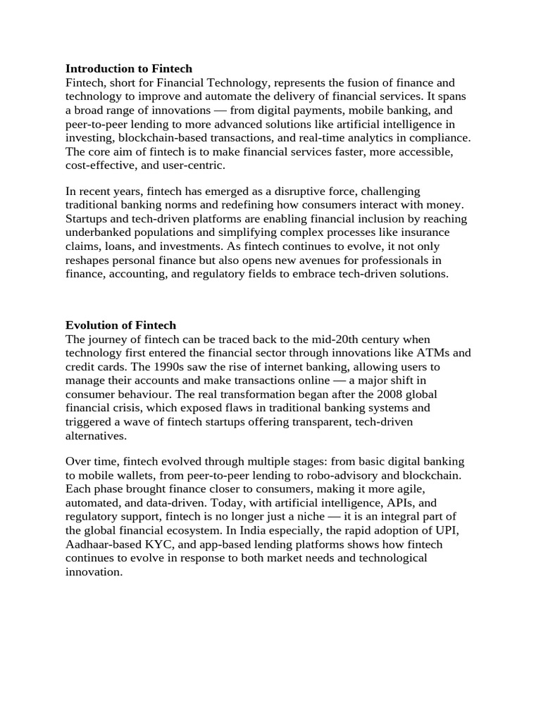 Understanding Fintech Innovations | PDF | Financial Technology ...