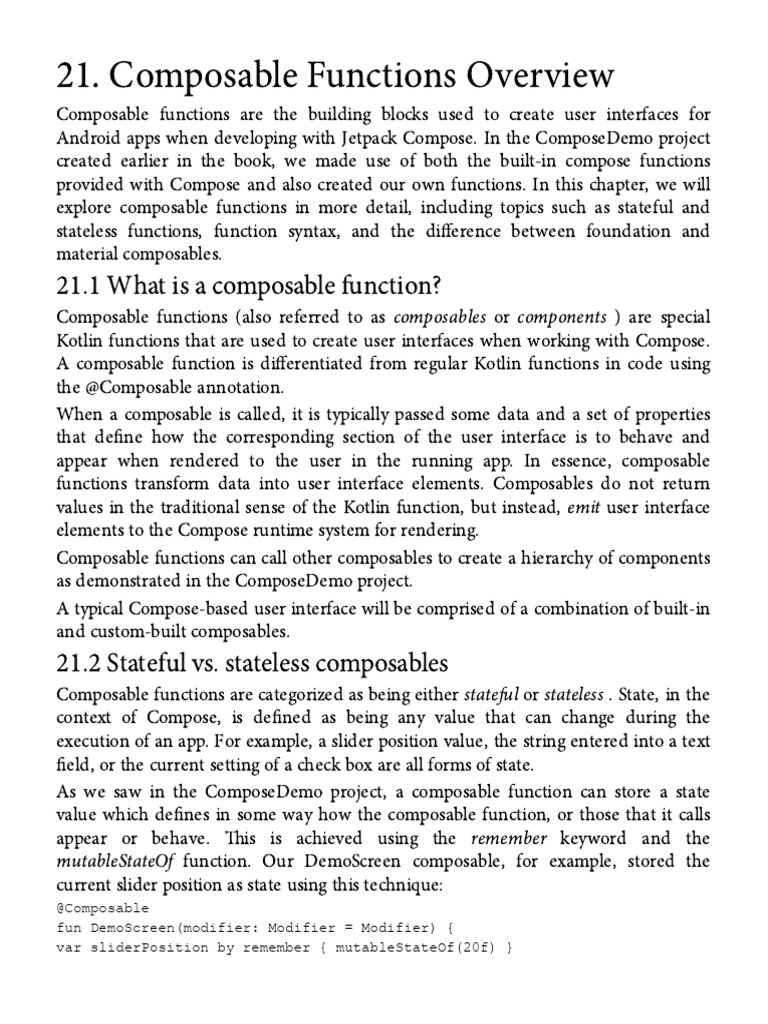 Composable Functions in Jetpack Compose | PDF | Computer Science | Software