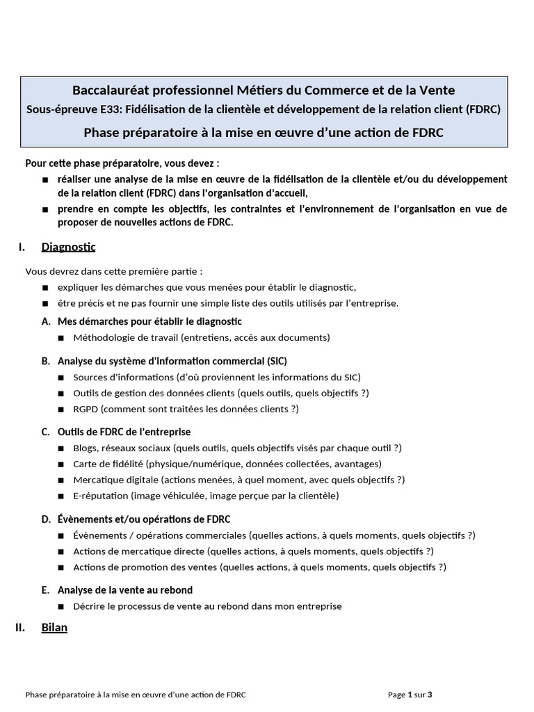Analyse de la FDRC en entreprise | PDF | Commercialisation | Informatique