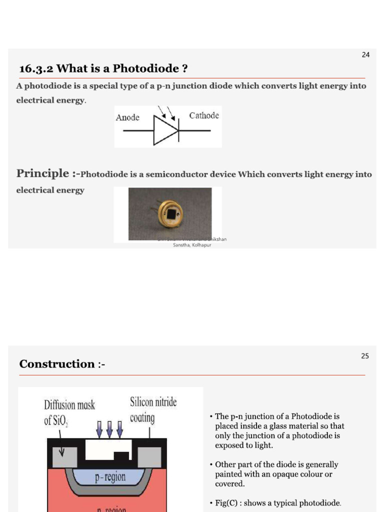 PhotoDiode Solar Cell & LED Notes | PDF
