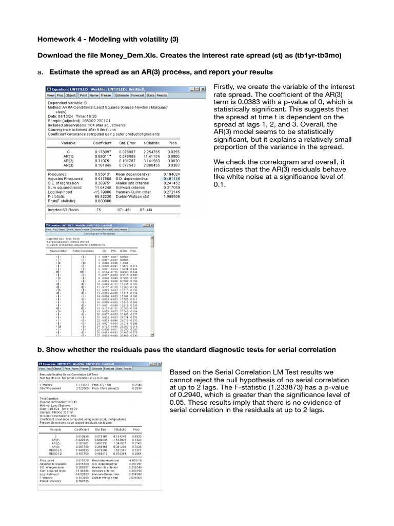 Homework 4 - Modeling With Volatility | PDF | Scientific Method ...