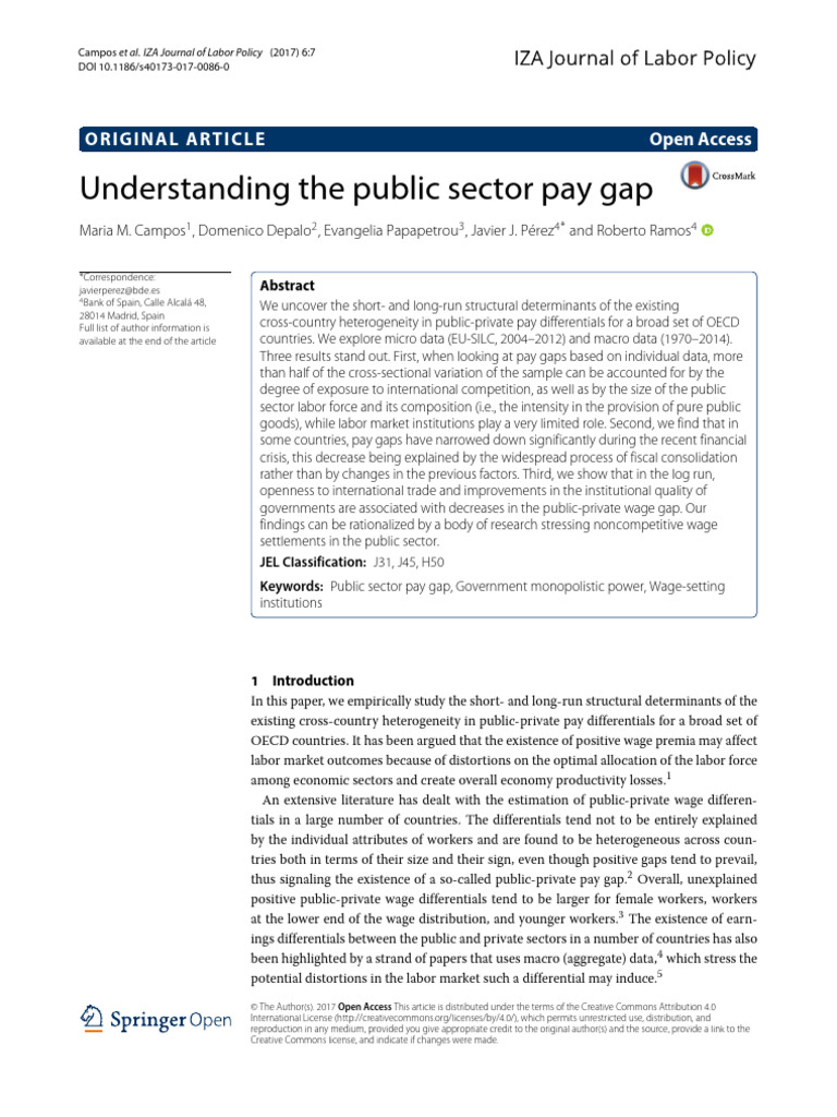 Public-Private Pay Gap Analysis in OECD | PDF | Gender Pay Gap | Employment