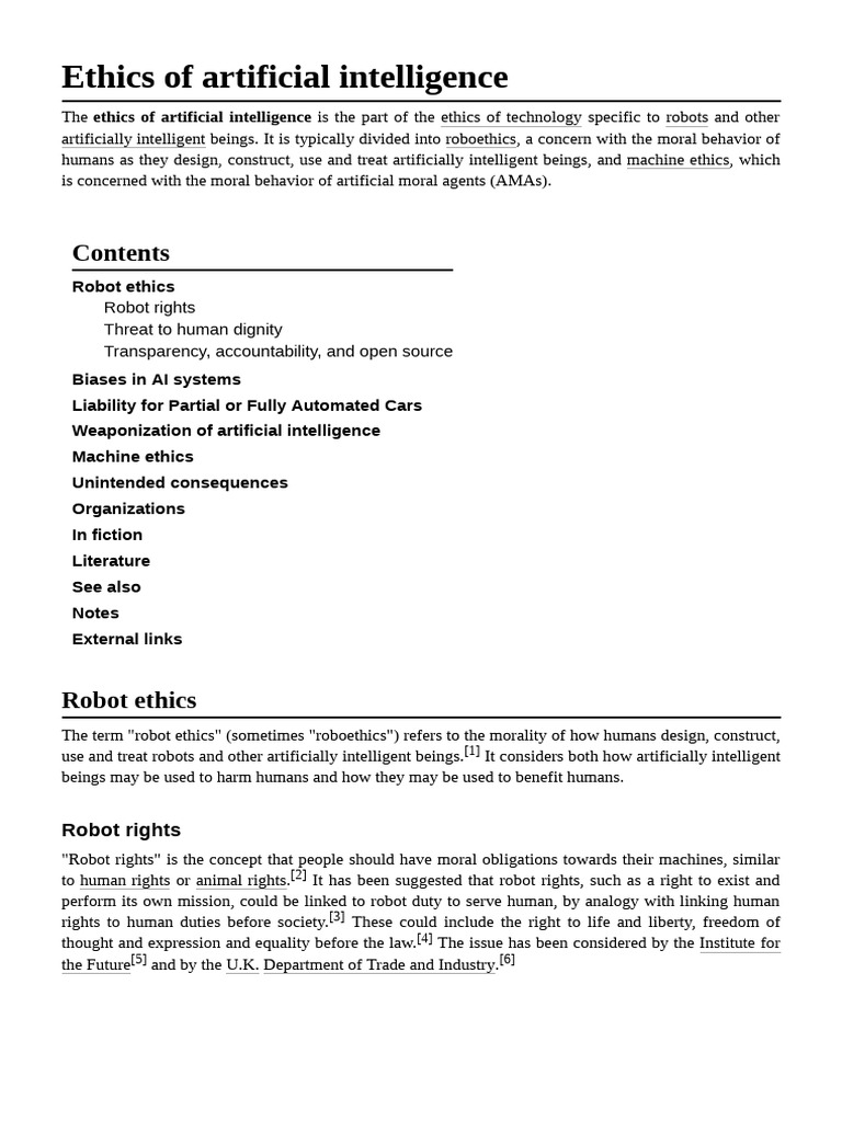 Ethics of Artificial Intelligence Explained | PDF | Artificial ...