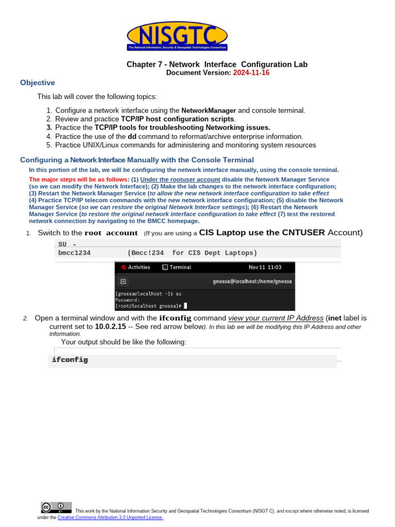Network Interface Configuration Lab Guide | PDF | Computer Network ...