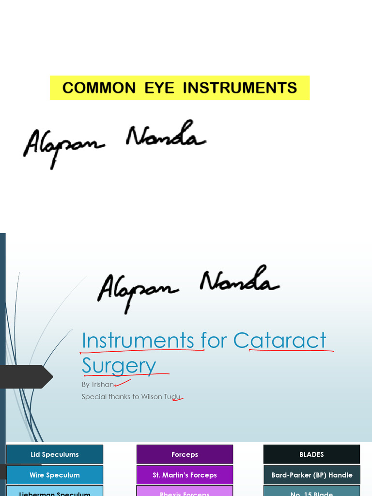 Essential Instruments for Cataract Surgery | PDF | Ophthalmology ...