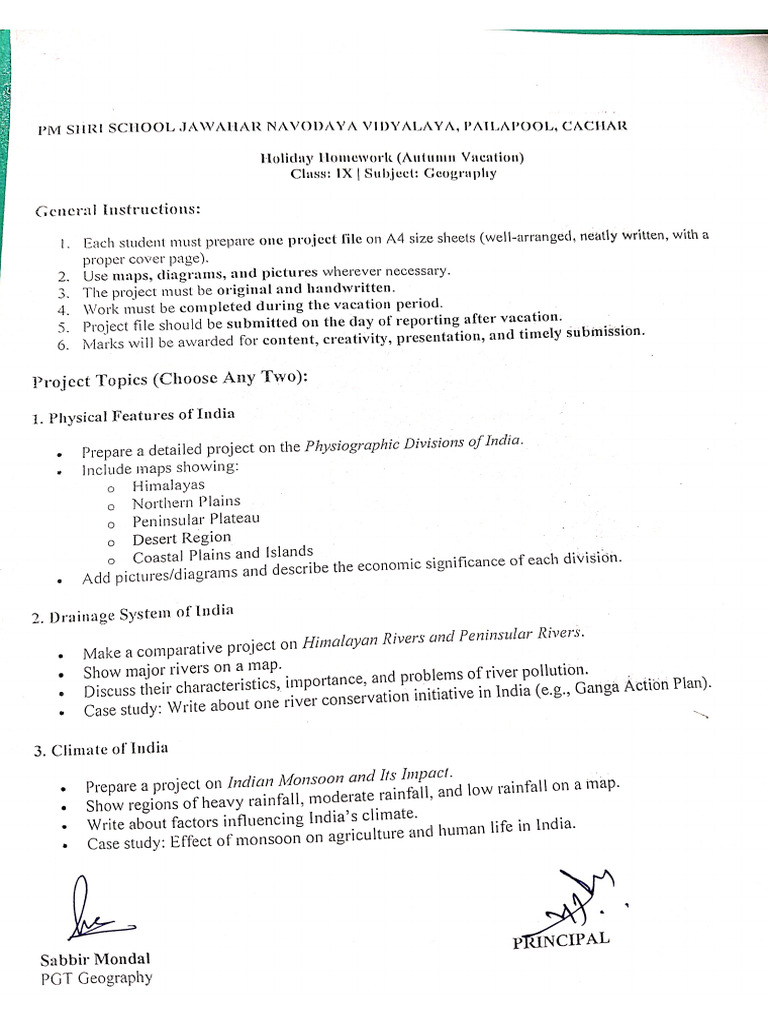 Class IX Home Work | PDF