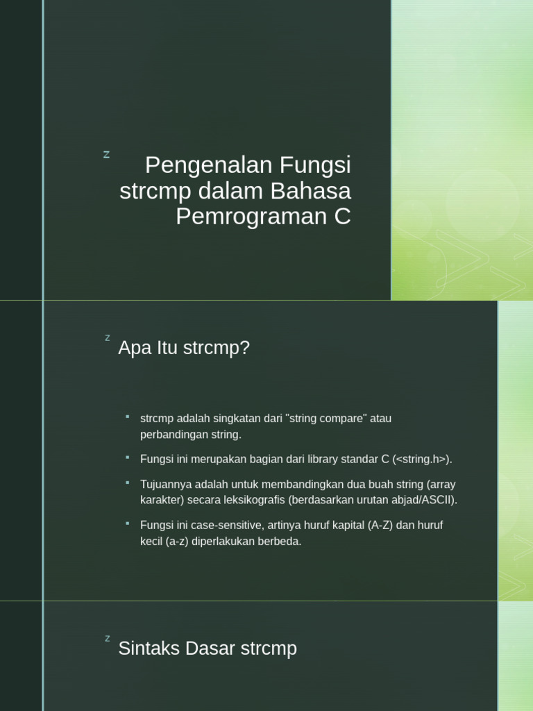Pengenalan Fungsi STRCMP Dalam Bahasa Pemrograman C | PDF