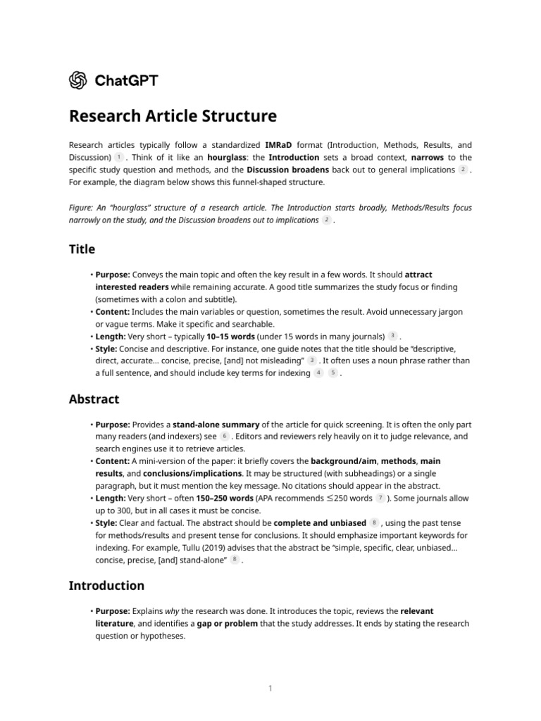 Research Article Structure | PDF | Abstract (Summary) | Methodology