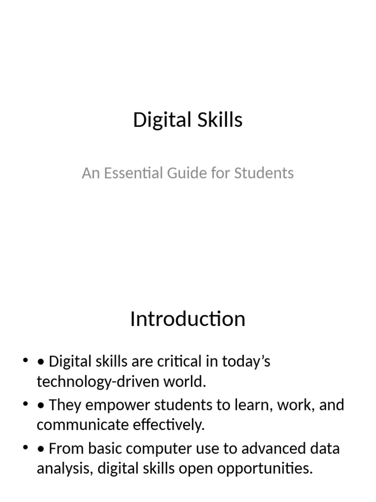Essential Digital Skills for Students | PDF