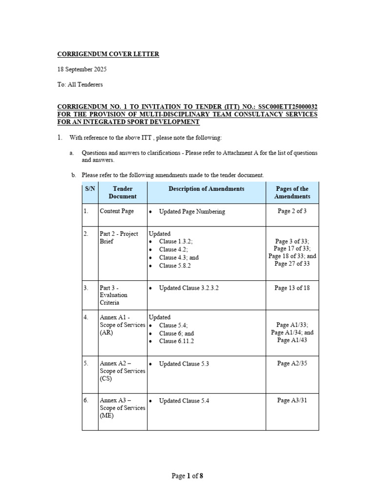 Corrigendum for ITT SSC000ETT25000032 | PDF