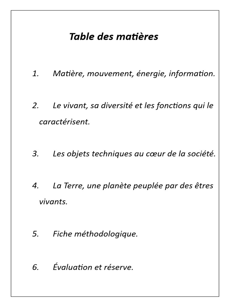 Concepts clés en sciences et technologie | PDF