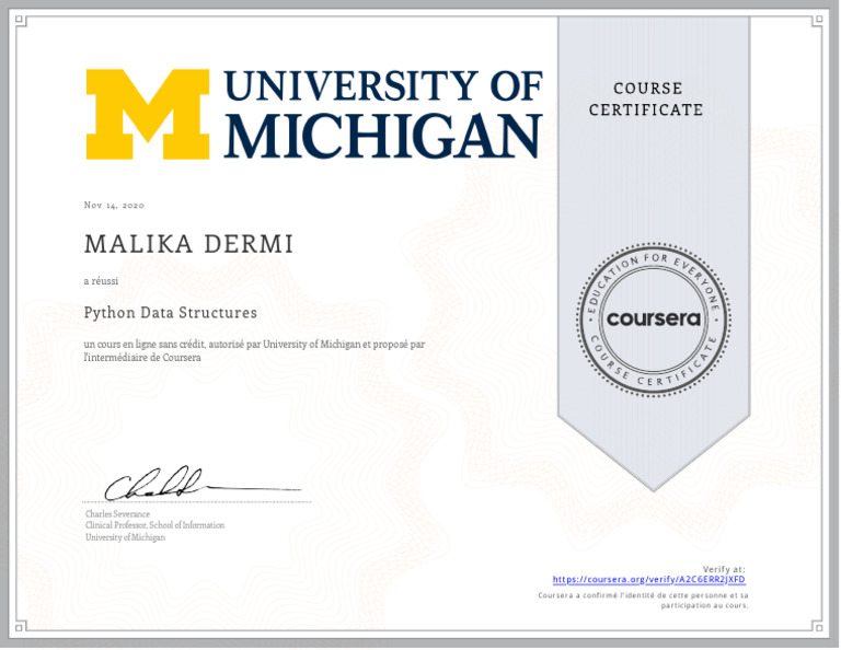 Certificat Python Data Structures en ligne | PDF