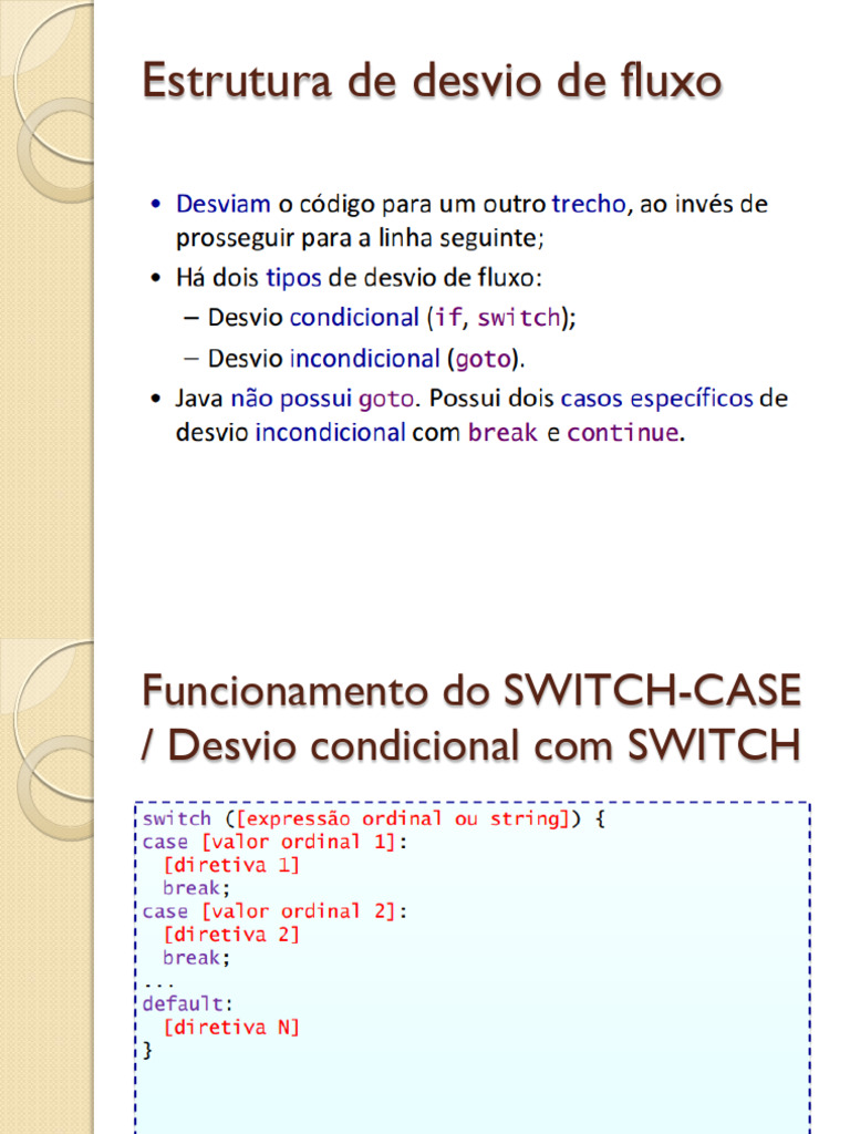 Estrutura e Funcionamento do SWITCH-CASE | PDF