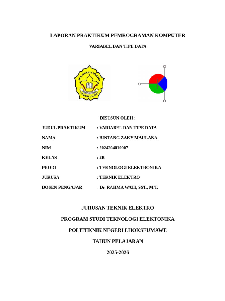 Praktikum Variabel dan Tipe Data Python | PDF