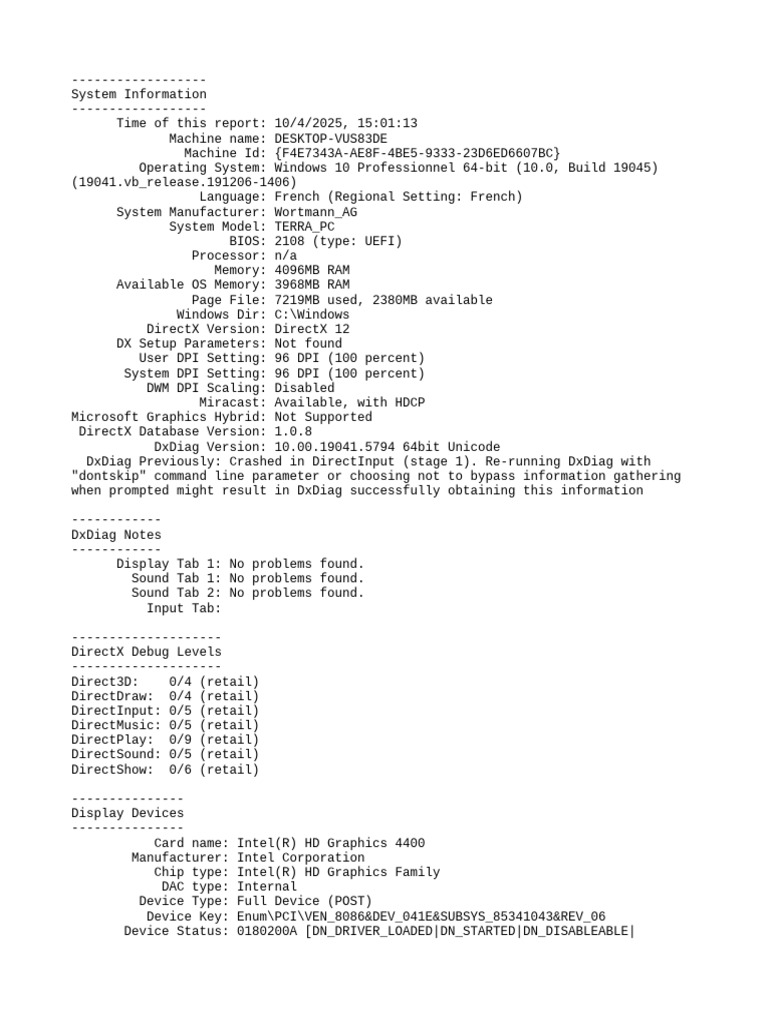 Windows 10 System Diagnostic Report | PDF | Codec | Digital Technology