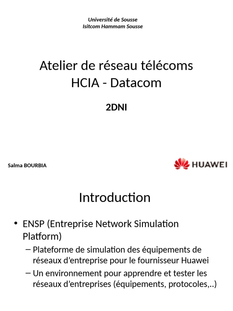 Atelier HCIA : Simulation Réseaux Huawei | PDF | Adresse IP ...