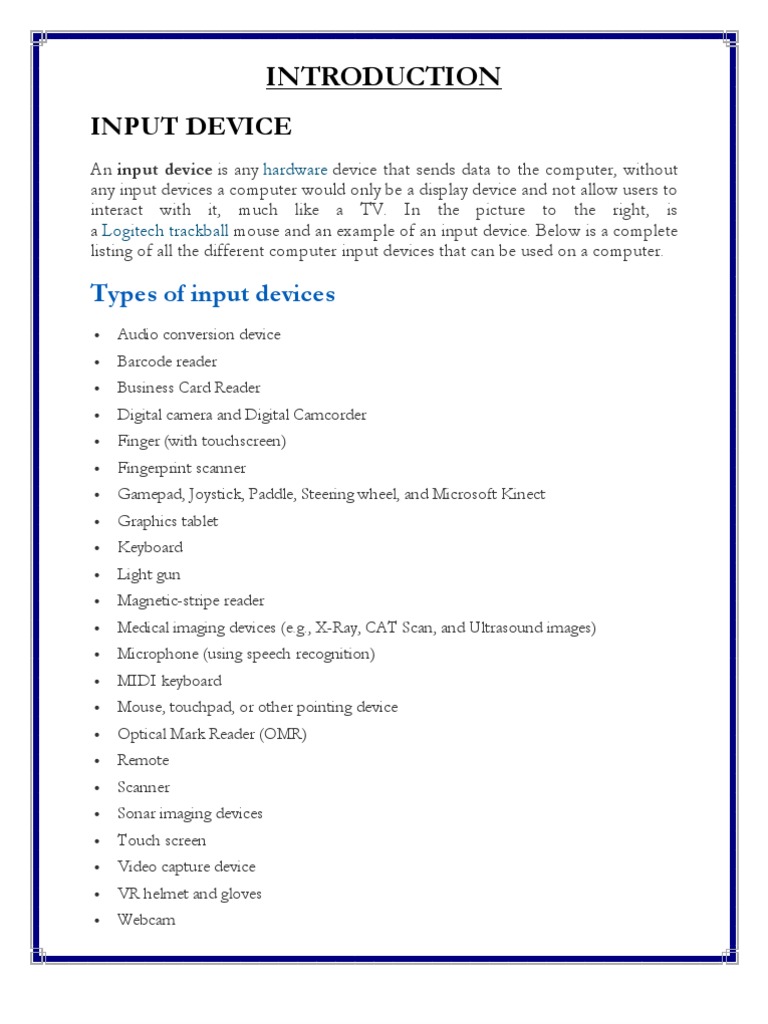 Input Device | PDF