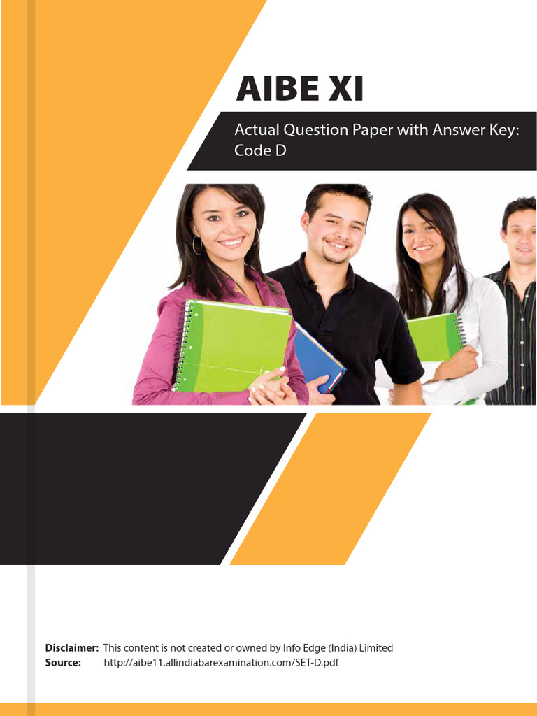 AIBE XI Question Paper Set D with Answers | PDF | Will And Testament ...
