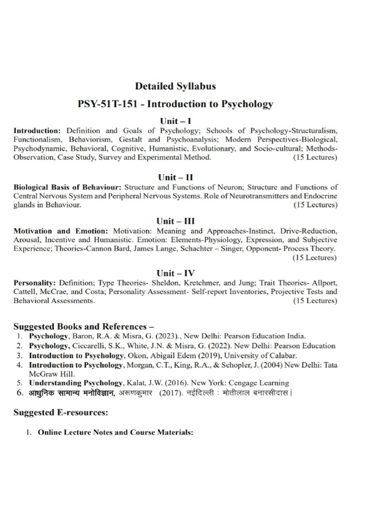 Psy Syllabus | PDF