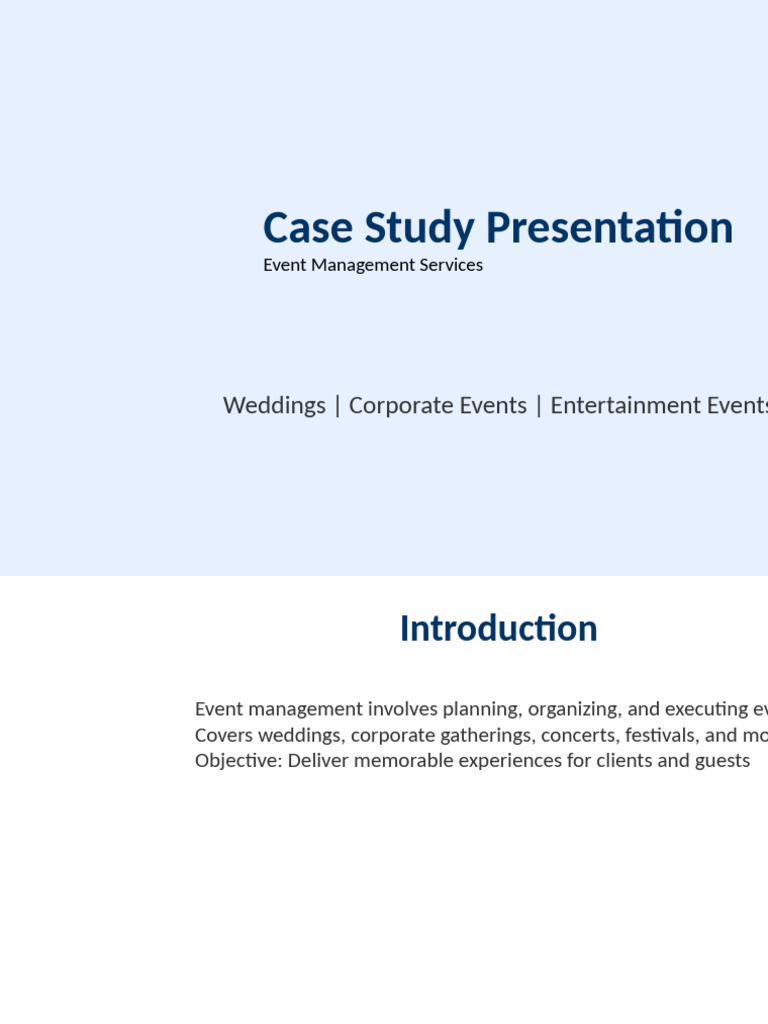 Event Management Case Study Styled Presentation | PDF | Customer ...