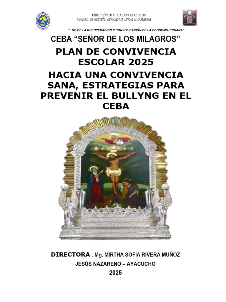 Plan de Convivencia Escolar 2025 CEBA | PDF | Institución | Violencia
