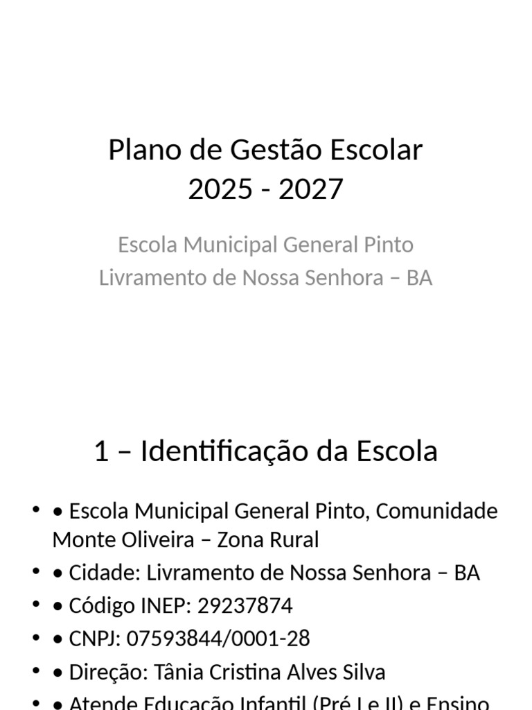 Plano Gestao Escolar 2025 2027 v2 | PDF | Pedagogia
