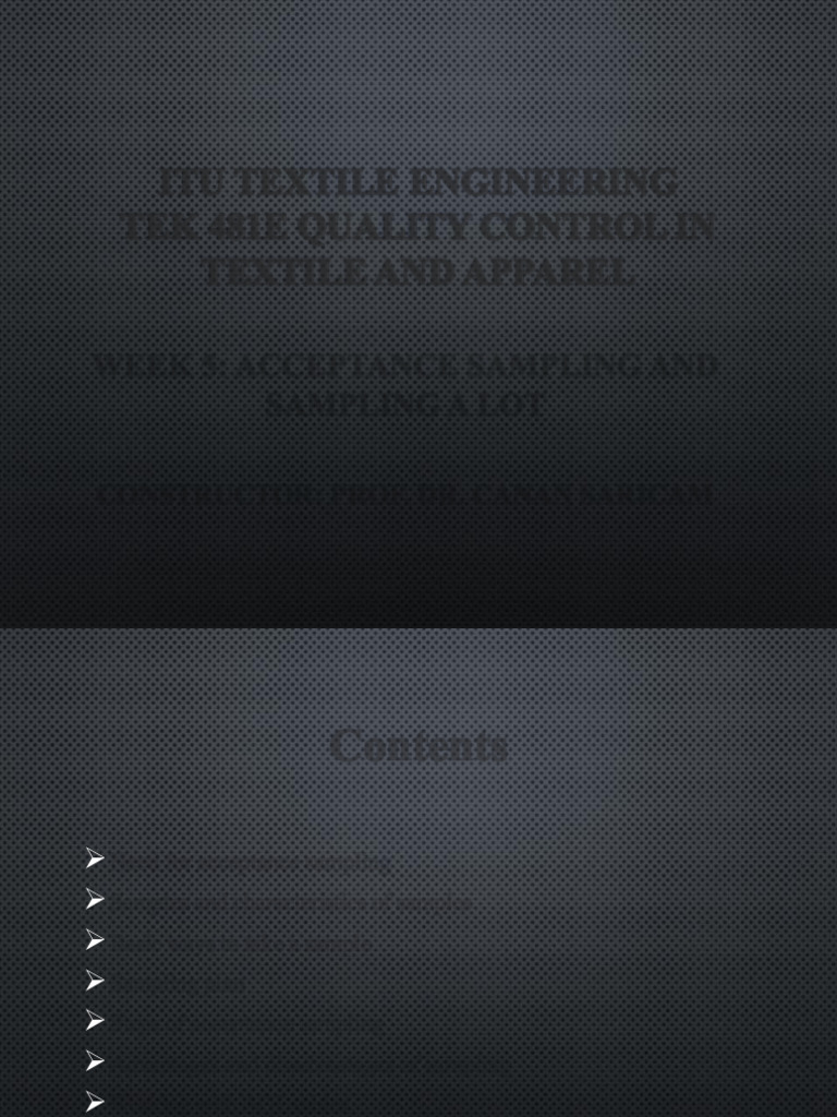 Acceptance Sampling in Textile Quality Control | PDF | Sampling ...