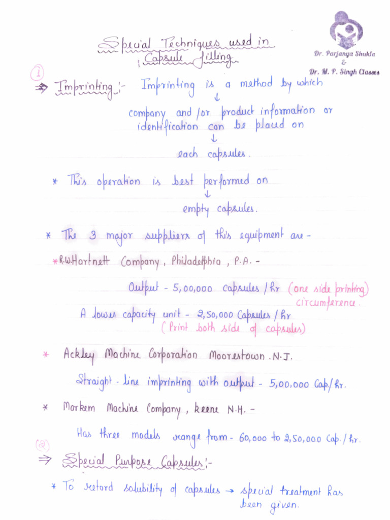 Special Techniques Used in Capsule Filling | PDF