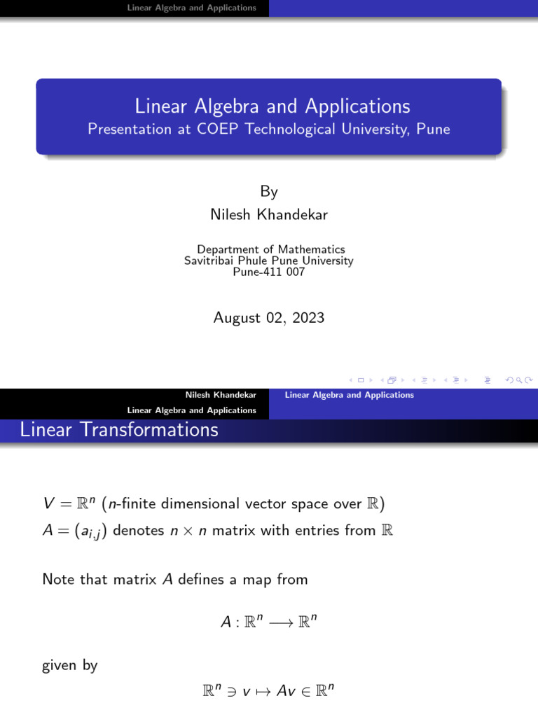 COEP Markov Chains Nilesh Khandekar | PDF | Eigenvalues And ...