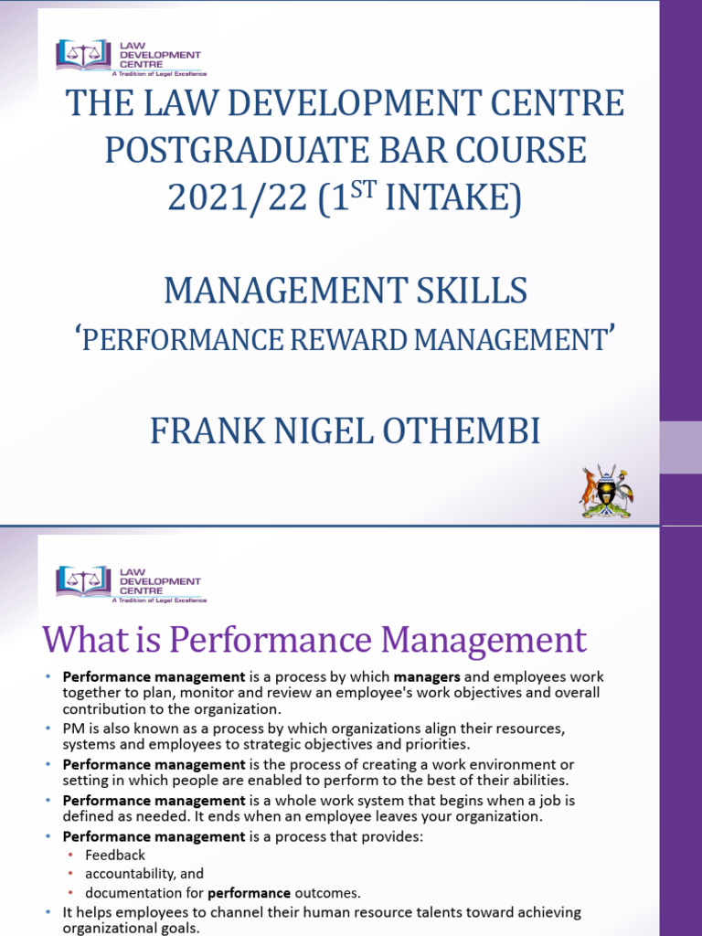 Performance Reward Management Guide | PDF | Compensation And Benefits ...
