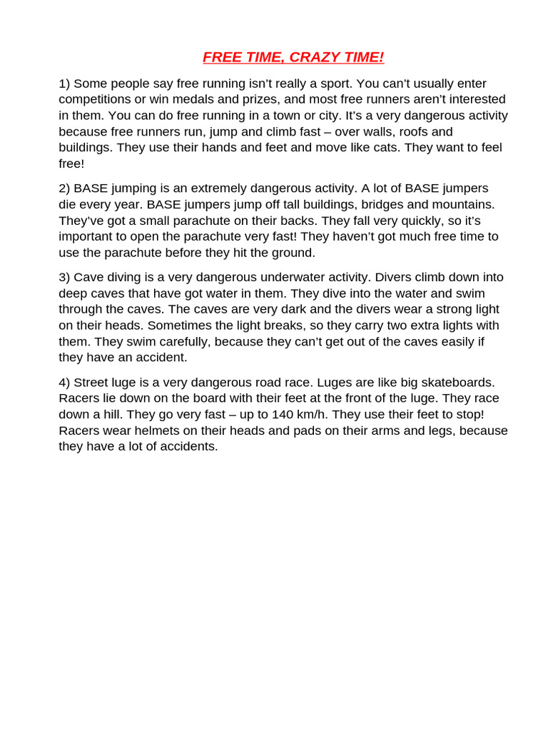 Free Time | PDF