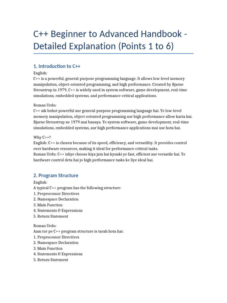 C++ Programming Guide: Basics to Advanced | PDF | C++ | Namespace