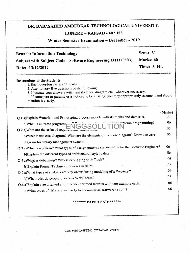 Question Paper SE | PDF