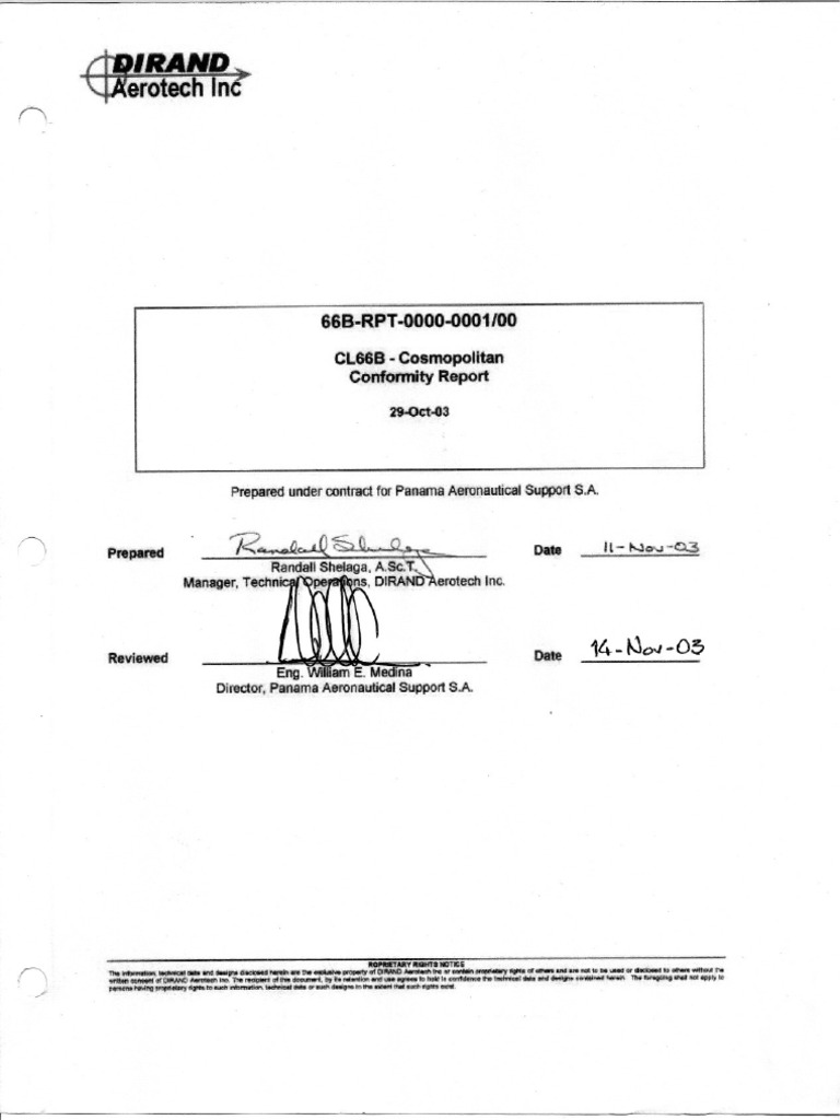 CL-66B Conformity Report - Part I | PDF