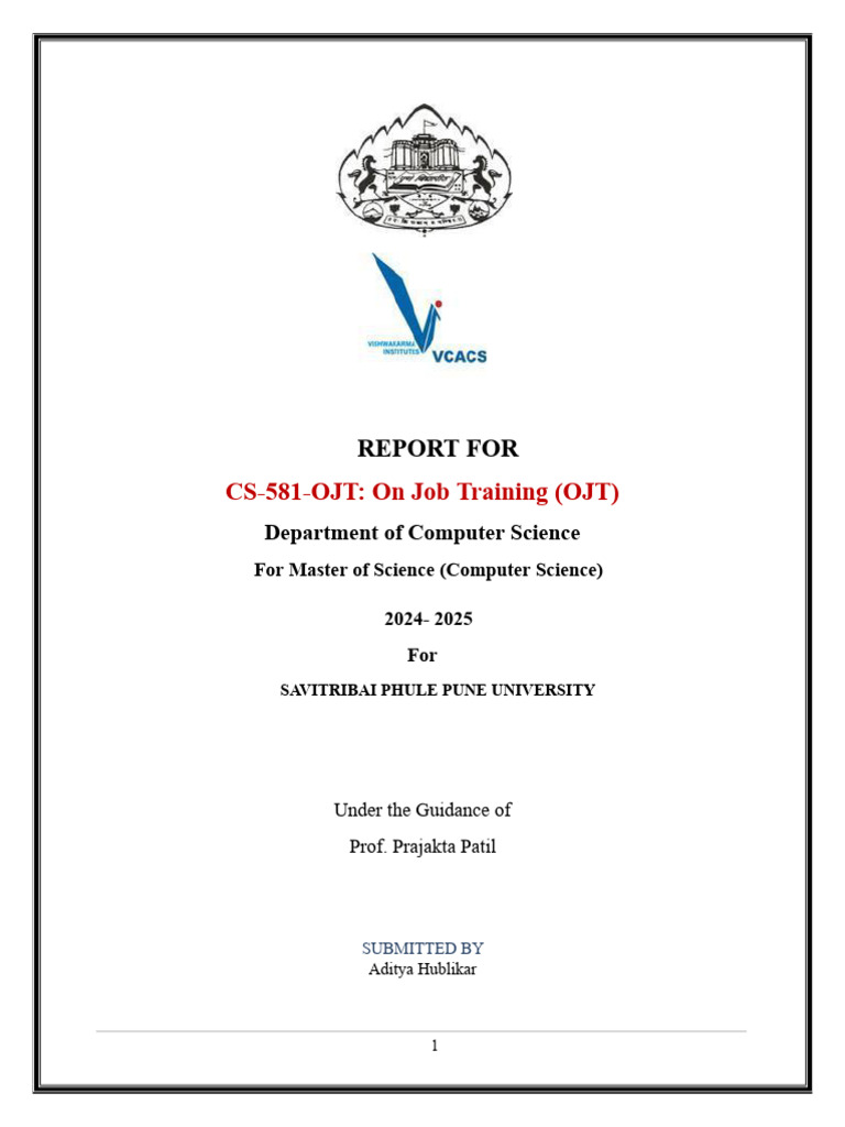 OJT Report for MSc Computer Science 2024 | PDF | Web Development | Websites