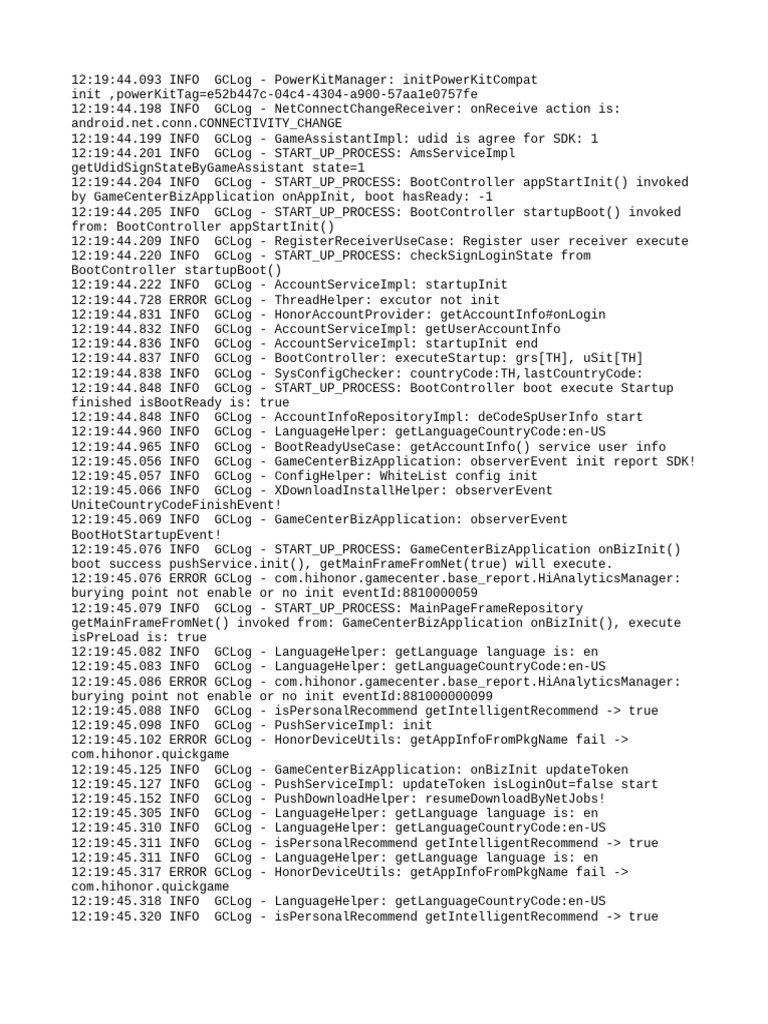 GameCenter Initialization Log Analysis | PDF | Hypertext | Computer ...
